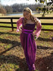 Purple Fantasy Gown with fringed shrug