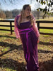 Purple Fantasy Gown with fringed shrug