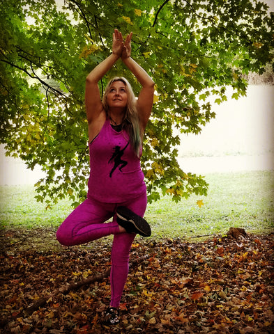 FAERY YOGA TANK. OPEN BACK PINK